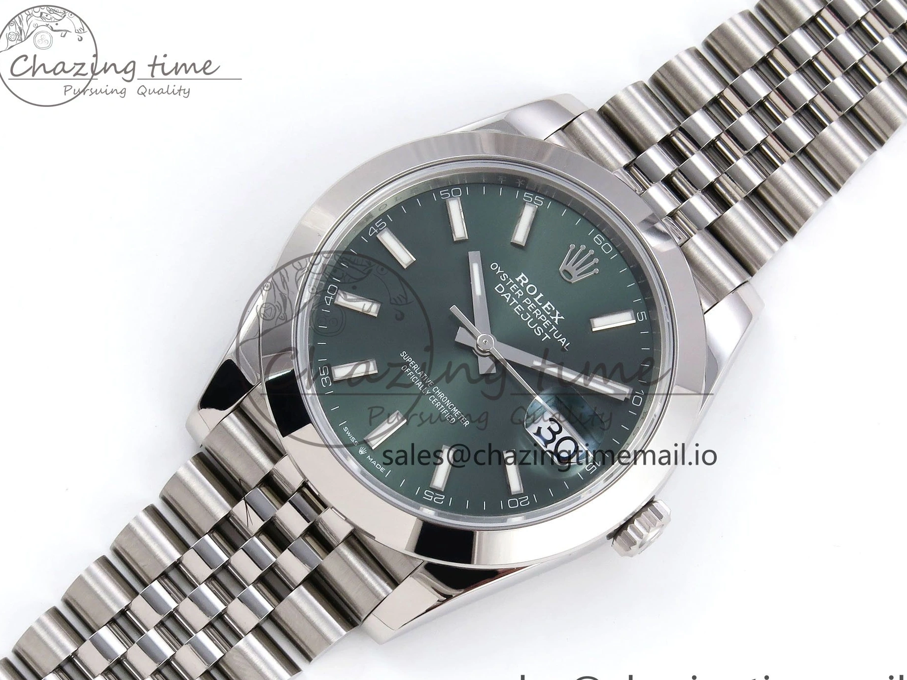 0501 DateJust 41 126330 904L SS VSF 1:1 Best Edition Green Dial on Jubilee Bracelet VS FreshLook 1282
